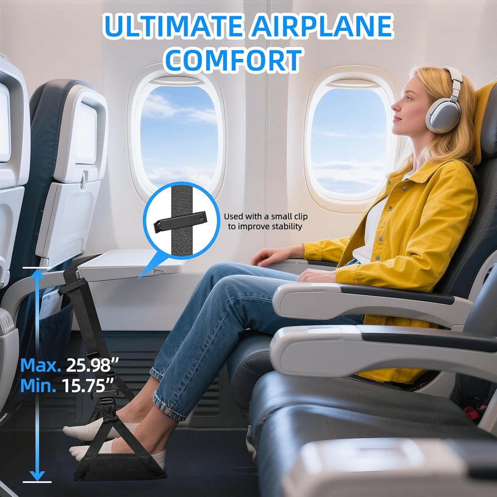 Airplane Foot Hammock for Plane Travel,Foot Sling Swing Rest for Airplane Travel,Plane Foot Hammock and Leg Rest for Long Air Flight,Feet Hammock Footrest and Leg Sling for Long Air Flights.