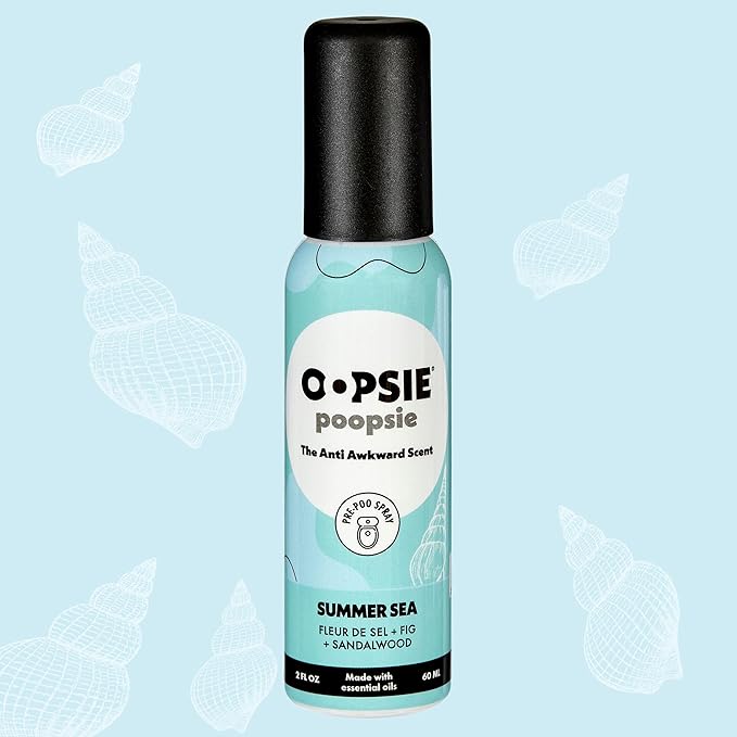 Oopsie Poopsie Pre Poop Spray - 4 Pack Natural Pre Poo Toilet Spray for Bathrooms, Trap Odors & Eliminate Embarrassment, 2oz Travel Size Pre Poo Air Freshener Spray (Variety 4-Pack)