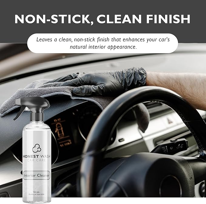 Interior Cleaner Cleans and Shines Rubber, Plastic, and Vinyl | All-Purpose Interior Cleaner for Dashboards, Door Panels, and More | Dries Quickly to a Non-Stick Finish (16 Fl Oz (Pack of 1))