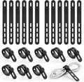 Lamicall 20Pack Silicone Cable Ties, Office Desk Organizer Accessories, Reusable Wire Ties Management with Lock Buckle, Adjustable Charger Cable Strap, Electrical Cord Keeper for Travel Essentials