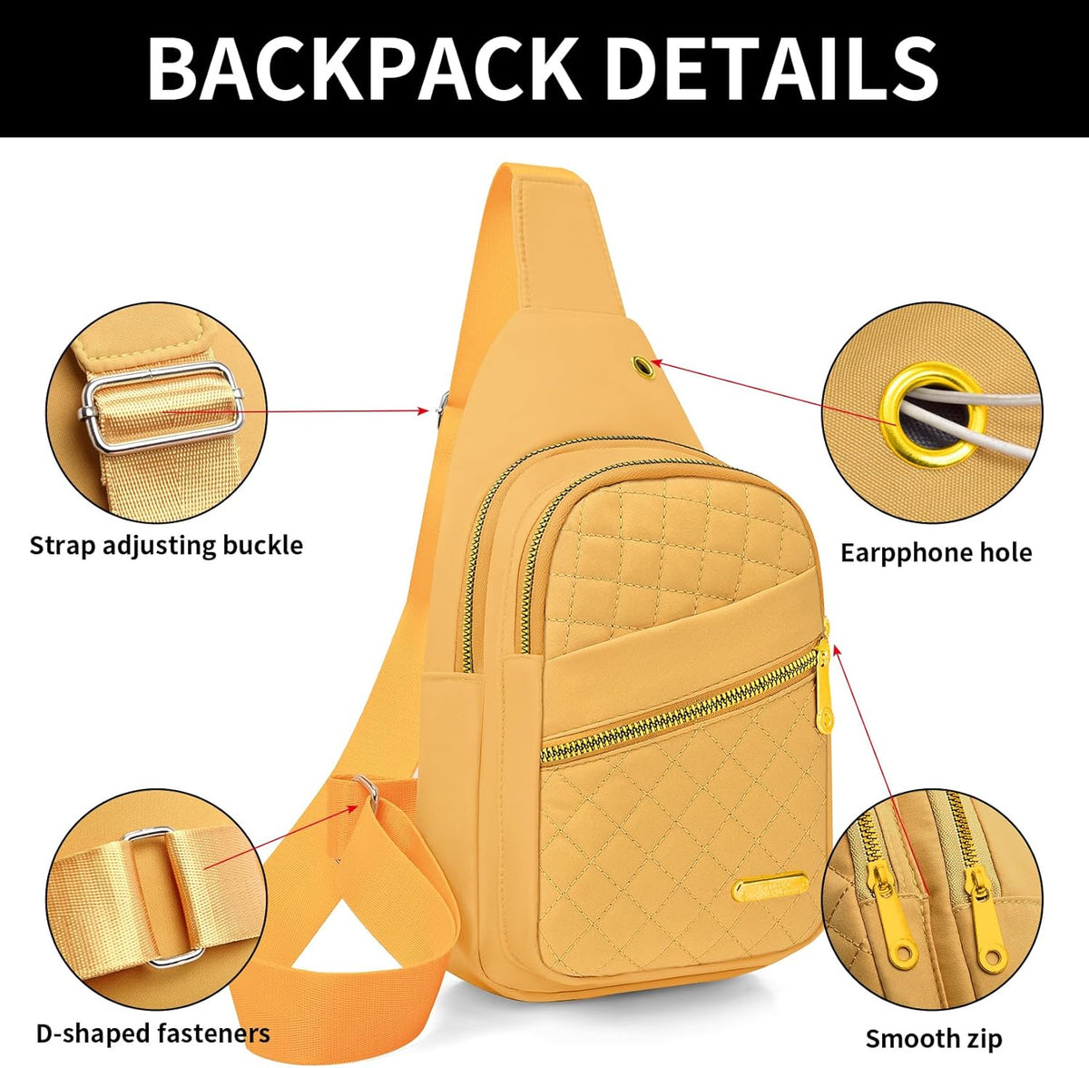 Small Sling Bag For Women Men Casual Crossbody Sling Backpack