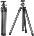 TT2340CE 4-Sections Carbon Fiber Travel Tripod for Ipad, Phone, DSLR Camera, Ideal for vlog Photography, Compact Travel Tripod Lightweight, Small and Short, with 25mm Ball Head