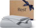 REST® Evercool®+ Starter Sheet Set, Twin, Light Gray, Breathable Bed Sheets for Hot Sleeper and Night Sweats, with Pillowcases, Ionic+ Self-Cleaning Silver Yarn for Sensitive Skin, 3PCS No Flat Sheet