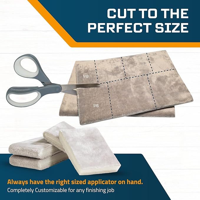 MāKRS Double Thick Stain Pad, Cut-to-Size Staining Pads, 5-Pack, Lint, Snag, Streak-Free Applicator, Micro Brush Material, Wood Stains and Oil Based Finishes, Easy to Use with Consistent Application