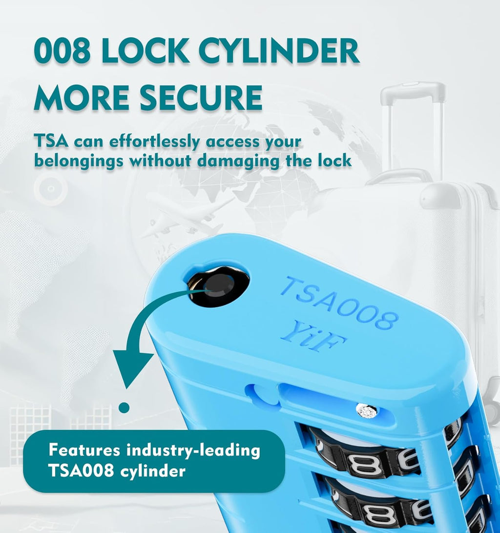 ANVIL 4 Digit Luggage Locks, TSA Locks for Luggage, Advanced TSA008 core, Alert Indicator for Your Travel Lock, Suitcase Lock.(3, 3 Colors)