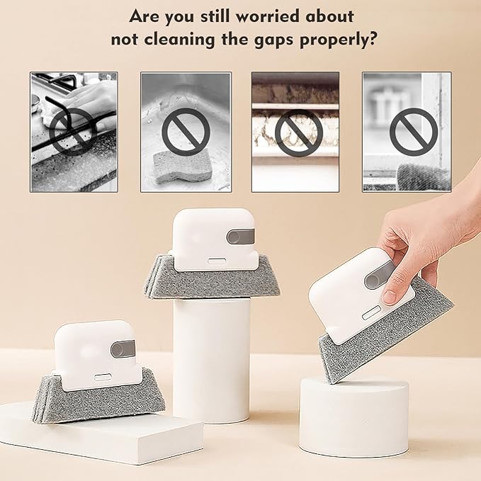 Window Cleaning Brush,Multifucation Groove Cleaning Brush for Household Use, 3 in 1 Window Sliding Door Track Cleaner, Sill, Tile Lines, Shutter, Car Vents, Keyboard, Small Spaces Clean Kit