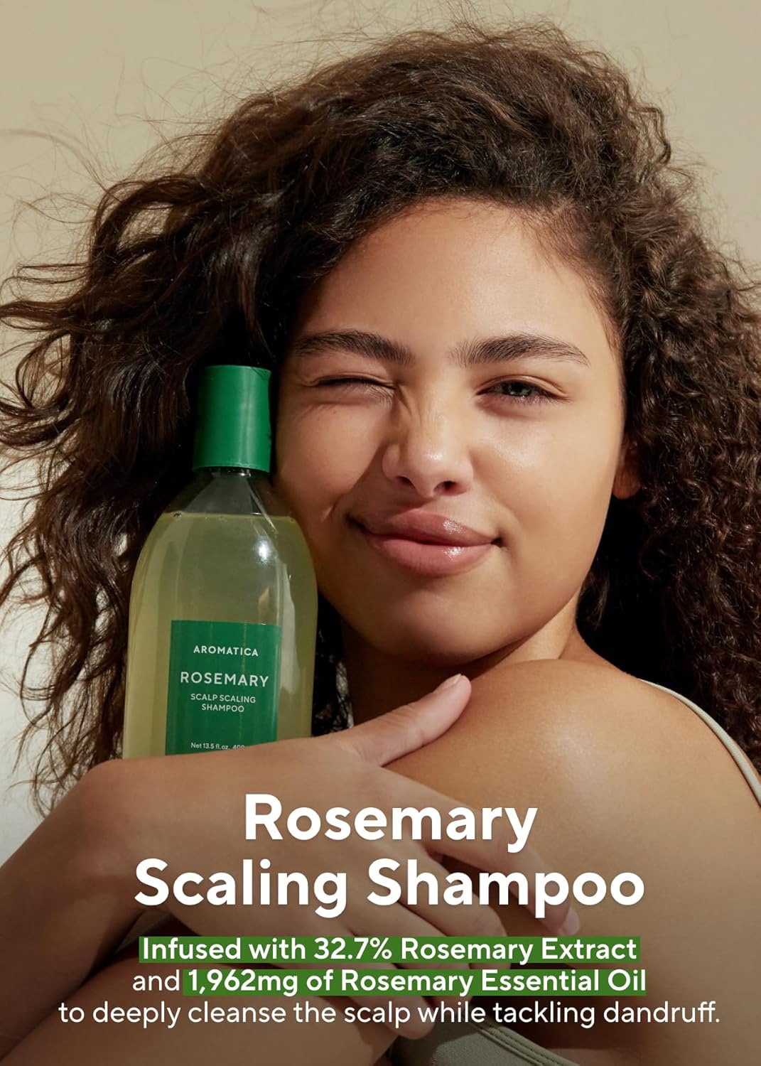 AROMATICA Rosemary Scalp Scaling Shampoo - Korean Hair Care with Thinning Hair Loss Natural Rosemary Essential Oil for Women - Vegan Hair Growth - Free from Sulfate, Silicone, and Paraben (13.53 oz)