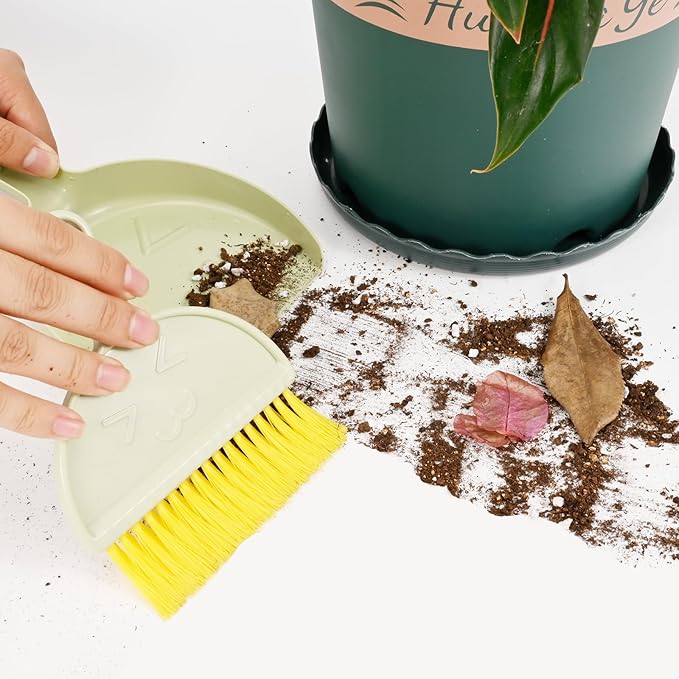 Small Broom and Dustpan Set,mini Compact Portable, for Home, Sofas, Kitchen countertops, Storage Shelves, Office desks, bathrooms, and pet Areas (Colorful)