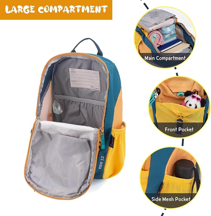 MOUNTAINTOP Kids Backpack 12L Toddler Hiking Backpack,Kindergarten Preschool Daypack for Boys Girls