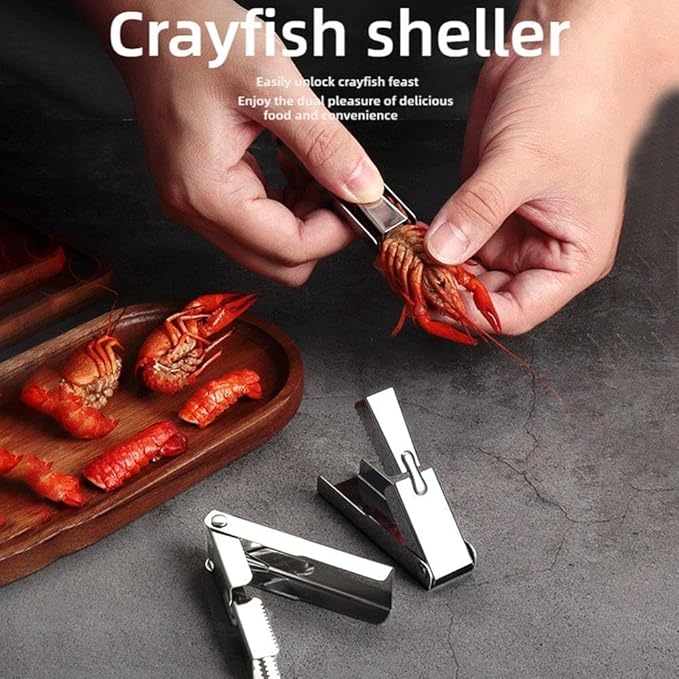 2025 New Crawfish Peeler Tool Stainless Steel, Crayfish Shelling Device Seafood Tool, Crawfish Tail Peeler, Crawfish Tail Remover Tool, Stainless Steel Crawfish Tail Peeler Tool (5 Pcs)