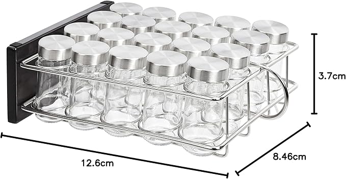 Amazon Basics 20 Jars Spice Organizer Rack, Silver