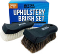 Upholstery Brush Set, Carpet and Car Cleaning Brushes, Horsehair Detailing Brush for Upholstery Cleaner, Leather, Interior, Boat, Couch, and Sofa Cleaning