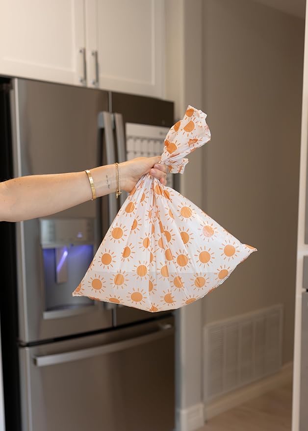 Happy Haven Bathroom Trash Bags for 2,3,4 Gallon Trash Can, Small Garbage Bags - Bedroom & Bathroom, Decorative Cute Wastebasket Liner - 50 Count (Sunshine Sublime)