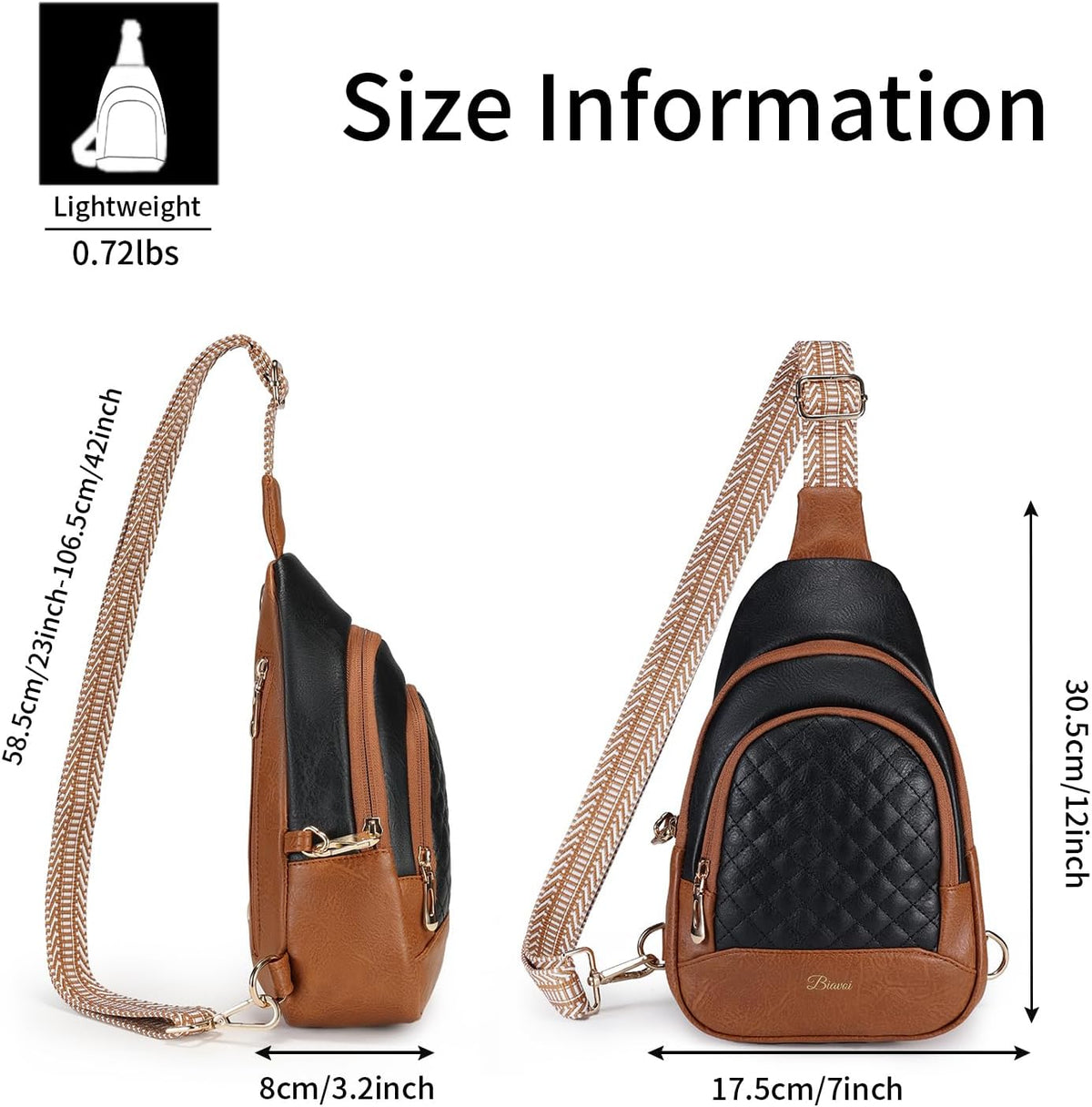 Crossbody Bags for Women Anti Theft Small Sling Handbag with Zipper Lock Vegan Leather RFID Blocking Chest Pure