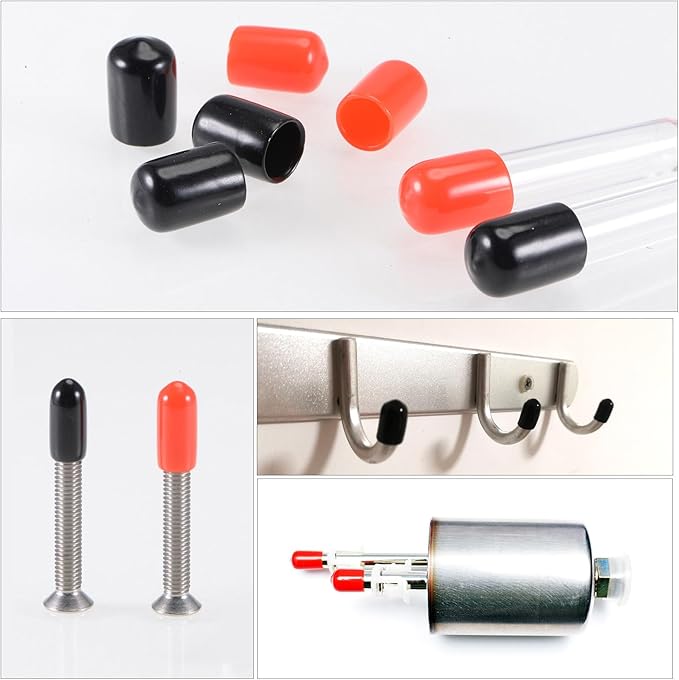 uxcell 20pcs Rubber End Caps 8mm(5/16") ID Vinyl PVC Round Tube Bolt Cap Cover Screw Thread Protectors,Orange