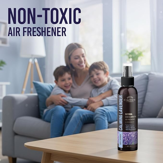 Non-Toxic Odor Eliminator,Natural Lavender Air Freshener Spray for Home,Linen Spray for Peacful Sleep, Closet & Couch Deodorizer,Long Lasting Bathroom & Toilet Freshener,Safe for Kids & Pets,1PK-4Oz