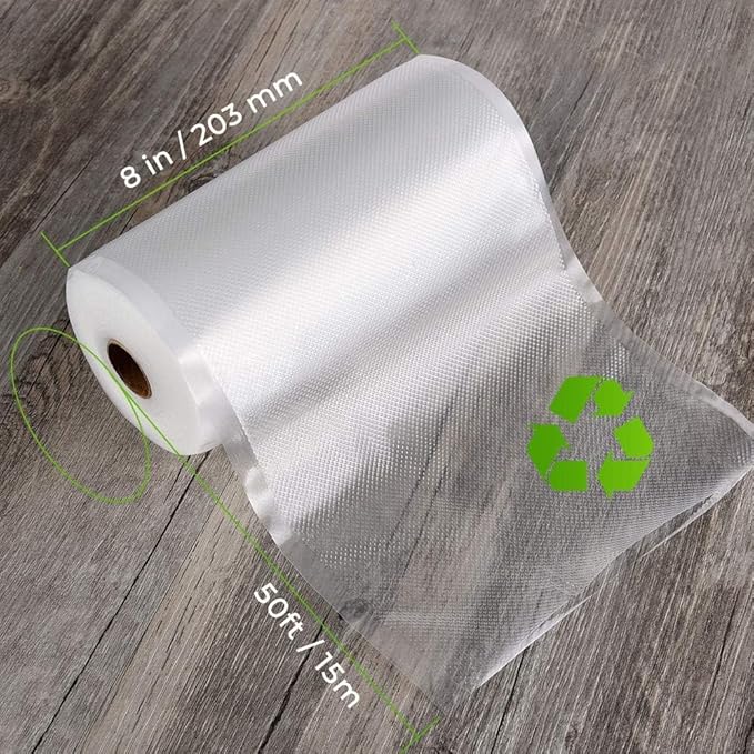 Vacuum Sealer Bags for Food，Seal a Meal Bags Rolls，8inx20 Rolls 2 Pack，XinBaoLong，Commercial Grade, Heavy Duty, BPA Free,Great for Vac Storage