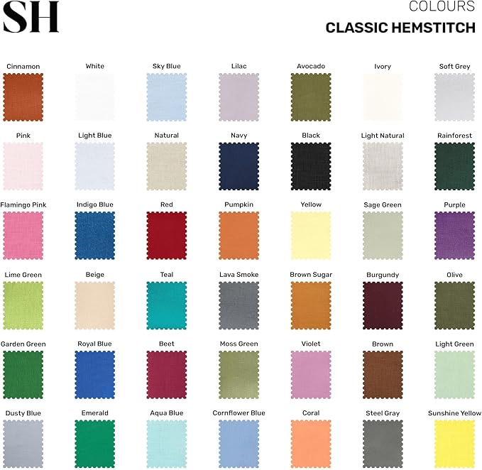 Solino Home Linen Coral Table Runner 72 Inches Long - 100% Pure Linen Hemstitch Table Runner 14 x 72 Inch for Dresser, Dining - Classic Hemstitch