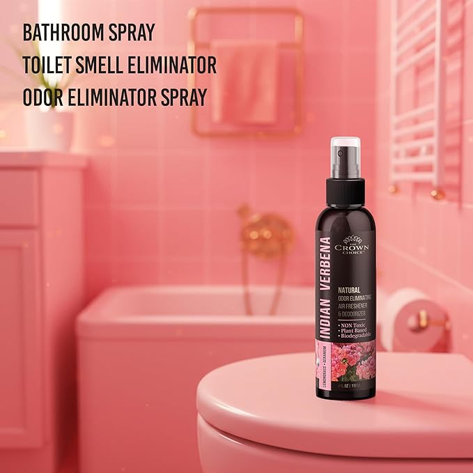 Non-Toxic Odor Eliminator, Natural Geranium & Lemongrass Air Freshener Spray for Home, Room, Closet & Couch Deodorizer, Long Lasting Bathroom & Toilet Freshener, Safe for Kids & Pets - 4 oz Pack of 1