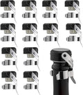 WOTOR Champagne&Wine Bottle Stoppers Stainless Steel with Food Grade Silicone, Leak Proof Keep Fresh Reusable Saver, Cork Suitable for Wine, Champagne, Cava, Prosecco and Sparkling (12 Pack Silver）