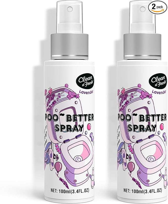 Clean-n-Fresh Toilet Spray for Poop, Lavender 6.8 Fl.Oz, Air Freshener Bathroom Spray, Odor Eliminator| Up to 400+ Uses