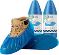 Shoe Covers Disposable – 140 Pack (70 Pairs), Roll-Pack CPE Boot Covers, Waterproof, Stretchable, Fits Up to Men’s 10 / Women’s 12, Ideal for Indoor & Outdoor Use, Easy Storage – Blue