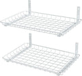 EVERHANGER Garage Wall Shelves 12x18 Inch, Wall Mounted Storage Shelf, Metal Shelf Rack, Heavy-Duty Shelf Organizer 2 Pack, White