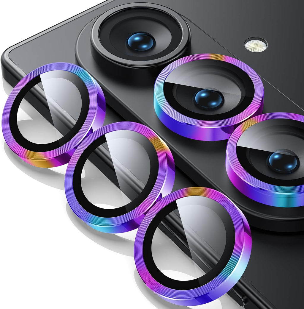 WSKEN for Z Fold 7 Camera Lens Protector Case Cover - Ultra HD Anti-Reflective Tempered Metal Glass Anti Scratch Rear Camera Screen Protector Film for Samsung Galaxy Z Fold 7 5G Accessories,Colorful
