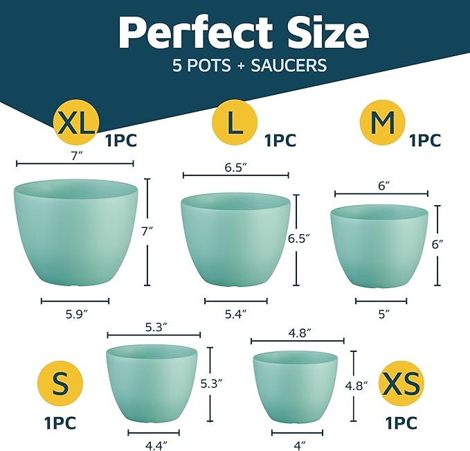 Lifemaster Planter Pots with Drainage Holes
