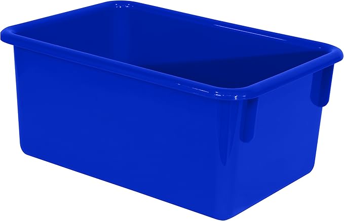 Wood Designs Cubby Storage Bin, Heavy Duty Plastic Containers for Kids Blue Cubby Tray Set of 25