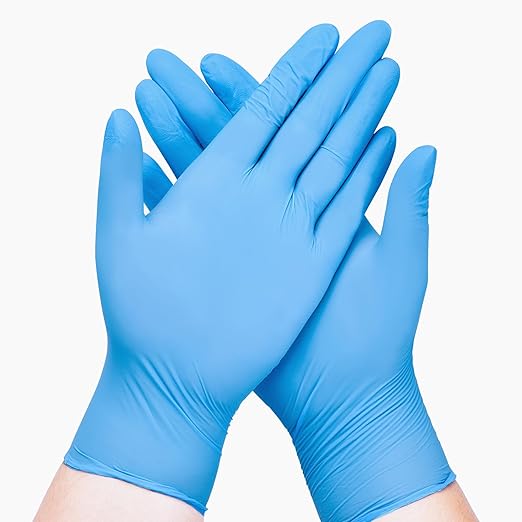 Disposable Nitrile Exam Gloves, 3 Mil, Blue, Nitrile Gloves Disposable Latex Free, Medical Gloves, Cleaning Gloves, Food-Safe Rubber Gloves, Powder Free, Non-Sterile, 100-ct Box (Small)