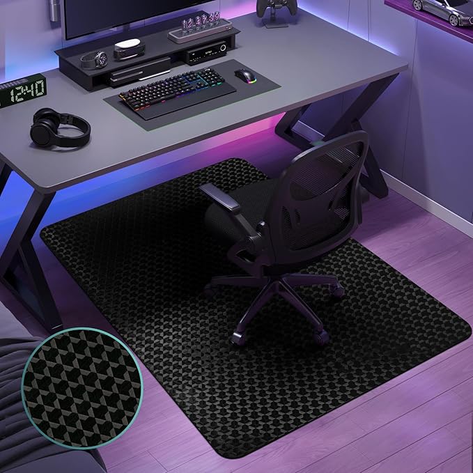 Vicwe Office Chair Mat for Hardwood Floor, 48" x 36" Office Chair Mats, Gaming Chair Mat for Hardwood, Easy Glide for Chairs, Multi-Purpose Floor Protector Desk Chair Mat for Home Office