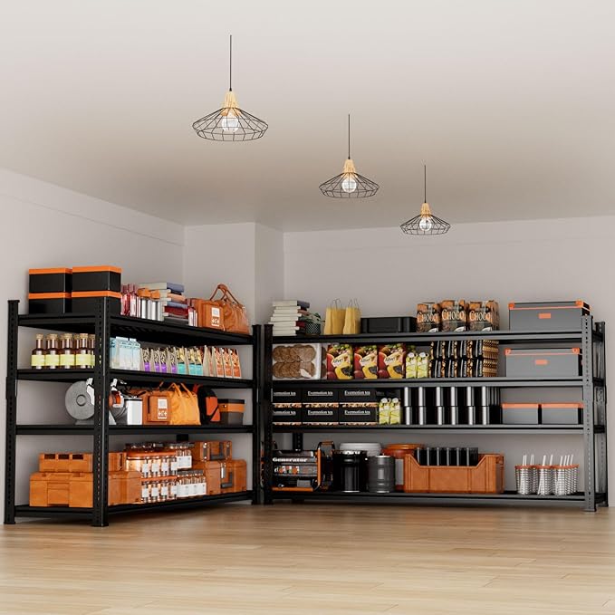 Storage Shelves Heavy Duty 3 PCS, 60"L x 24"W x 60"H Garage Wire Shelving Unit Loads 2640LBS, 4-tier Adjustable Metal Industrial Utility Shelf Rack for Kitchen, Laundry, Pantry, Warehouse, Basement