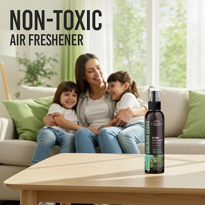 Non-Toxic Odor Eliminator,Natural Cedar Air Freshener Spray for Clothes Storage & Moth Repellent,Closet & Couch Deodorizer,Long Lasting Bathroom & Toilet Freshener, Safe for Kids & Pets-4 oz Pack of 1