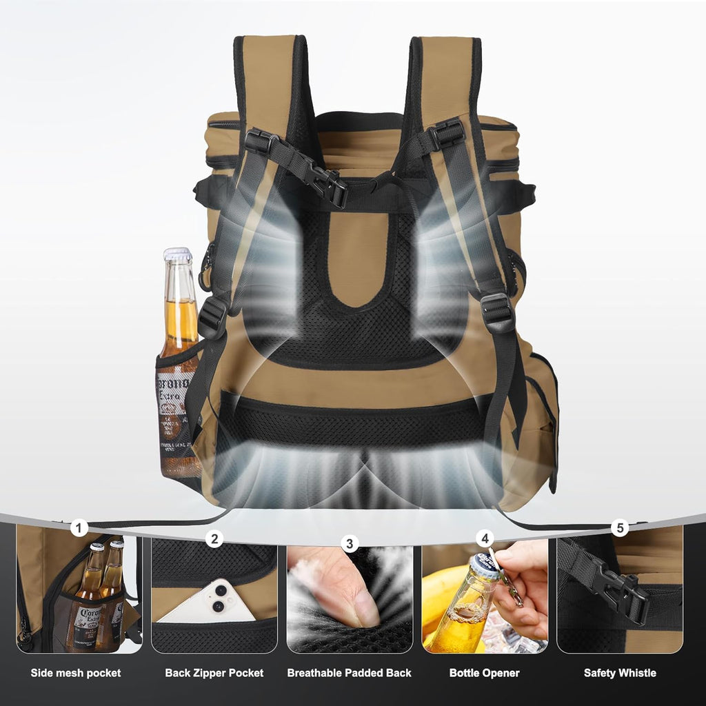 Beach Cooler Backpack for Men 36cans Insulated Backpack Cooler Lunch Bag for Women Camping Hiking Picnic Travel for 18 Hours Cooling 30L