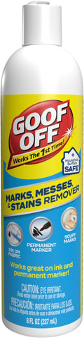 Goof Off Marks, Messes & Stains Remover, 8 fl. oz. Spray, Household Surface Safe, Removes Spots and Stains from Plastics, Fabric, and Clothing, Ideal for Households with Kids