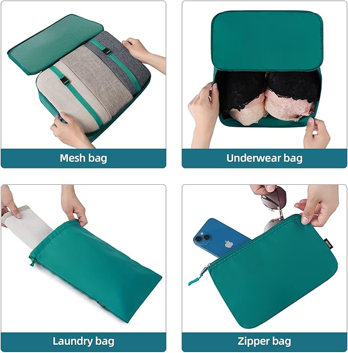 BAGAIL 6 Set/8 Set/10 Set Packing Cubes Various Sizes Packing Organizer for Travel Accessories Luggage Carry On Suitcase