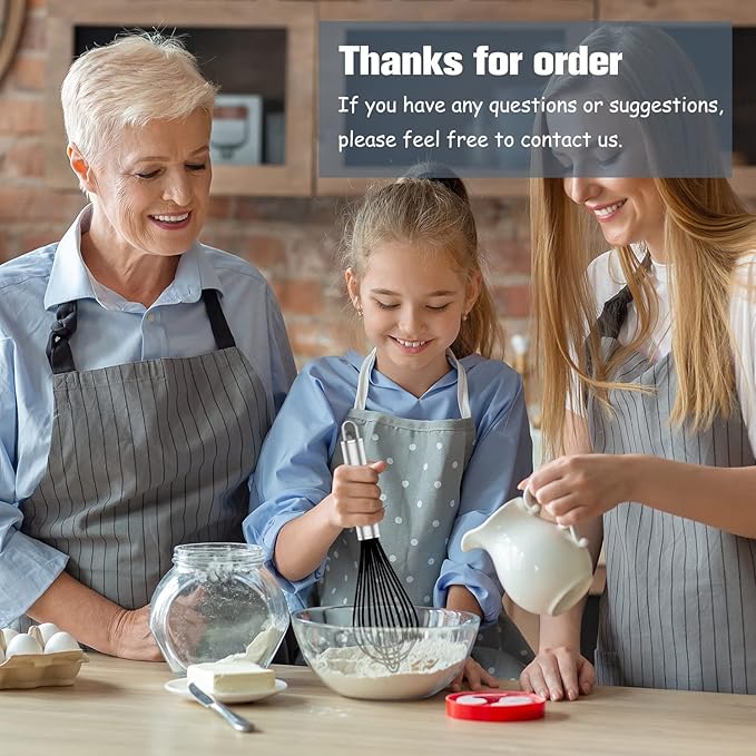 Silicone Whisk,3 pack Professional whisks for cooking non scratch,Stainless Steel & Silicone wisk,plastic rubber whisk for nonstick cookware,small silicone whisk set,black