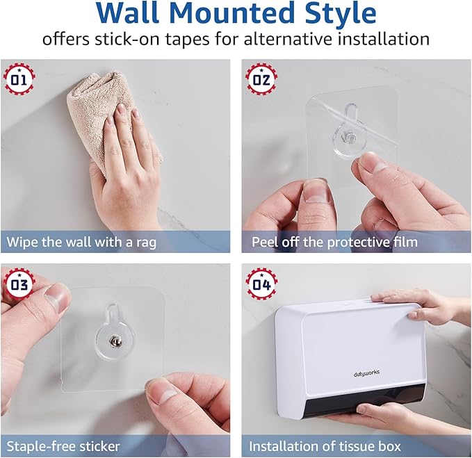 Paper Towel Dispenser Wall Mounted, Multifold Hand Towel Dispenser for Kitchen Bathroom Home Business, Trifold/C Fold/Z Fold Paper Towel Holder with Lock, Universal Paper, White