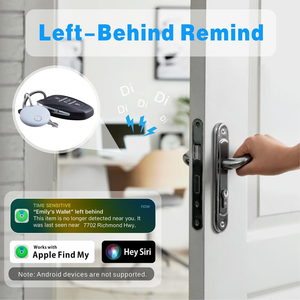 Air Tracker 4 Pack, Smart Bluetooth Tracker Works with Apple Find My (iOS Only), Item Finder Trakcer Tag Locator for Keys, Luggage, Backpack, IP67 Waterproof, Blue