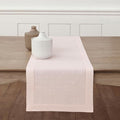 Solino Home Linen Pink Table Runner 72 Inches Long - 100% Pure Linen Hemstitch Table Runner 14 x 72 Inch for Dresser, Dining, Christmas - Classic Hemstitch