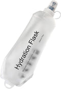 CLINTT 500ml Soft Flask, Foldable Running Water Bottle, TPU Folding Soft Water Flask, BPA-Free Collapsible Flask for Hydration Pack Running Vest, Cycling, Climbing, Hiking - 1Pcs, White