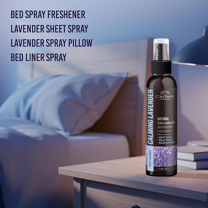 Non-Toxic Odor Eliminator,Natural Lavender Air Freshener Spray for Home,Linen Spray for Peacful Sleep, Closet & Couch Deodorizer,Long Lasting Bathroom & Toilet Freshener,Safe for Kids & Pets,1PK-4Oz