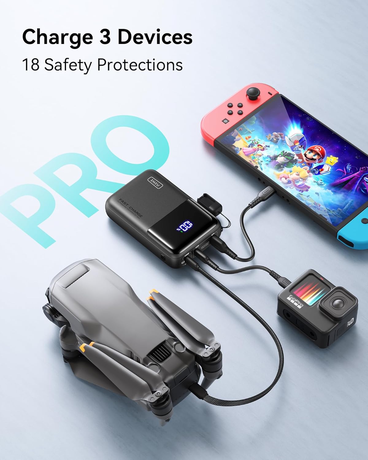 INIU 100W Power Bank, Mini Size 25000mAh High Capacity Laptop Portable Charger, USB C in&Out Tablet Powerbank, Smart Digital Display Phone Charger for iPhone 16 15, Samsung, iPad, MacBook, Laptop etc.