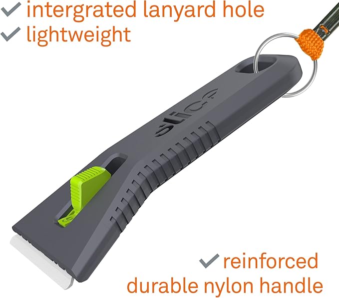 Slice 10593 Regular - Auto-retractable, Utility Scraper, Ceramic Blade Automatically Retracts, Rust Free, Finger Friendly, Soft-Touch Comfort Grips Reduce Strain, 1 Pack