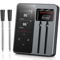 Wireless Meat Thermometer with App Control, 600FT Bluetooth Range, Dual Probes & 6 Sensors, 0.5S Instant Read, LCD Display, IP67 Waterproof Real-Time Monitoring & Smart Alerts for BBQ, Grill, Oven