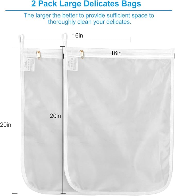 GOGOODA Delicates Laundry Bags, Fine Mesh Wash Bag for Lingerie, Underwear, Bra, Silk, Socks with Hanging Loop