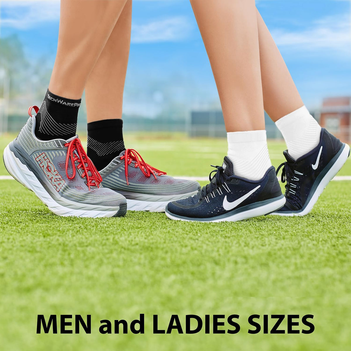 TechWare Pro Plantar Fasciitis Socks – Cushion Ankle Compression Socks Women & Men. Achilles Tendonitis Brace & Arch Support