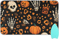 Ironing Mat Portable Ironing Pad Ironing Blanket for Table Top Heat Resistance Double-Side Using Travel Large 47.2 x 27.6 Inch Foldable Halloween Leopard Pumpkin Skull Brown