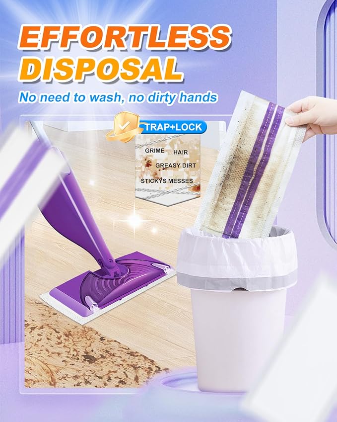Spray Mop Pad Refill Compatible with Swiffer WetJet Mop, Disposable Multi Surface Floor Mop Pads, Thickness & Absorbent, 10 Count Basic +10 Count Super Water Absorbent